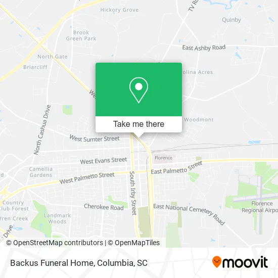 Backus Funeral Home map