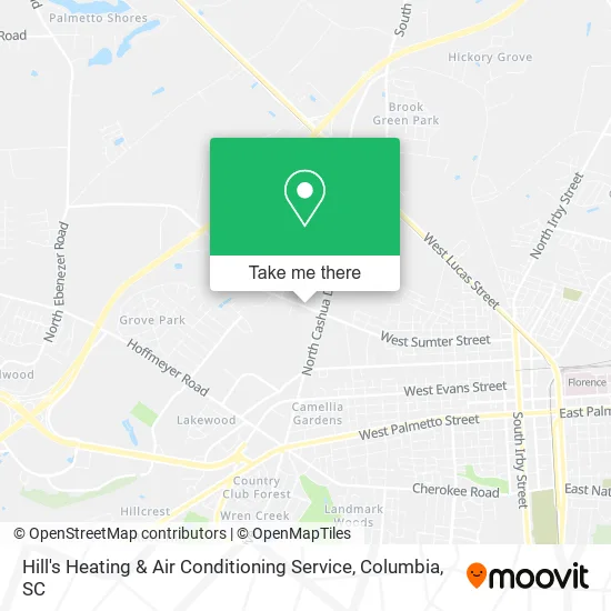 Hill's Heating & Air Conditioning Service map