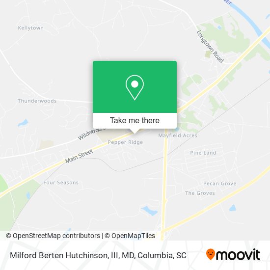 Milford Berten Hutchinson, III, MD map