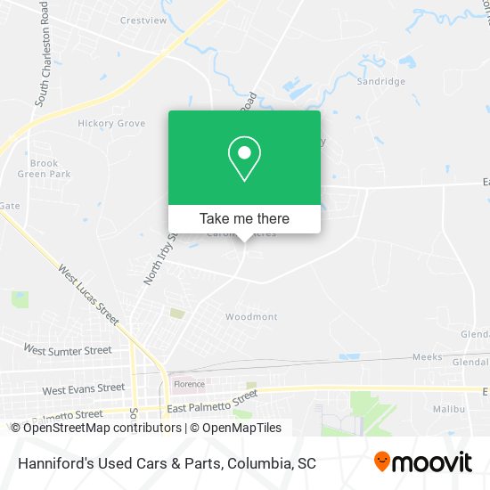 Hanniford's Used Cars & Parts map