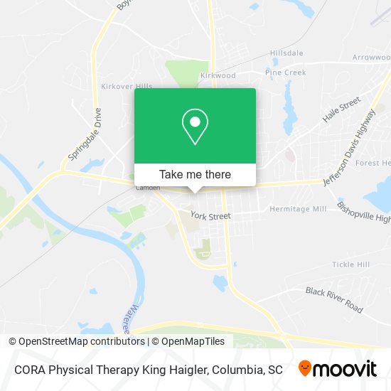 Mapa de CORA Physical Therapy King Haigler