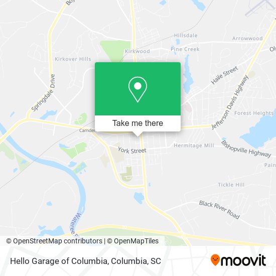 Hello Garage of Columbia map