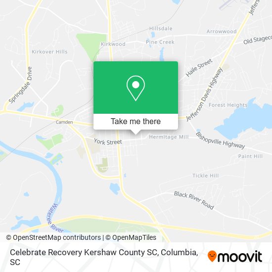 Celebrate Recovery Kershaw County SC map