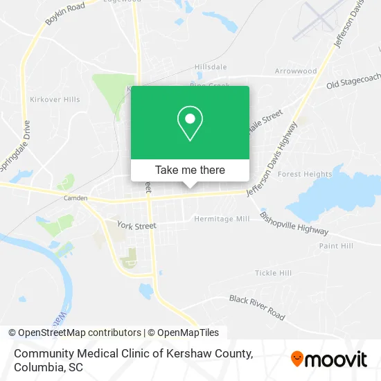 Mapa de Community Medical Clinic of Kershaw County