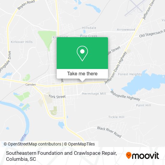 Mapa de Southeastern Foundation and Crawlspace Repair