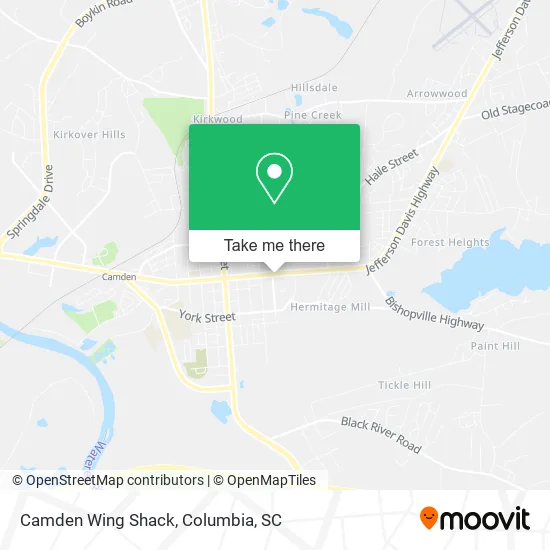 Camden Wing Shack map
