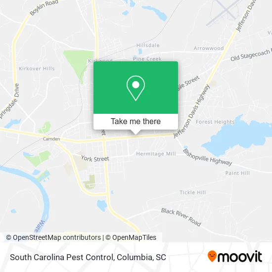 South Carolina Pest Control map