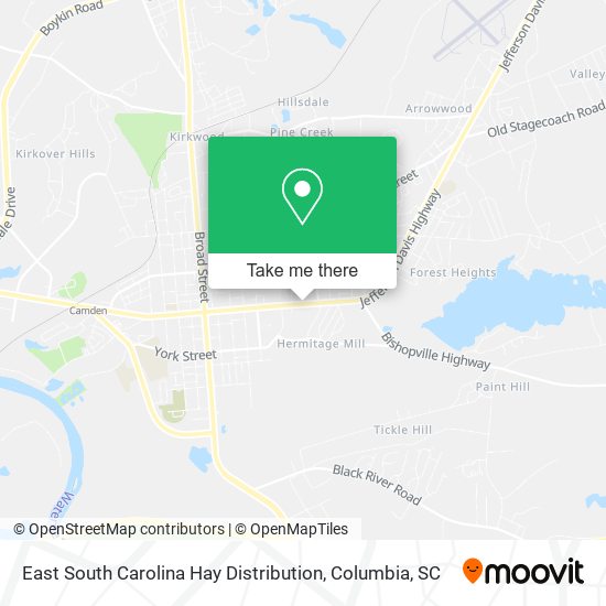 Mapa de East South Carolina Hay Distribution