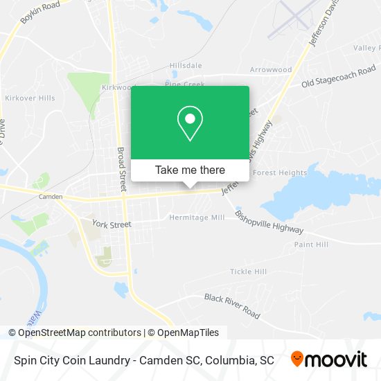Spin City Coin Laundry - Camden SC map