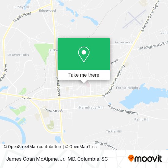 James Coan McAlpine, Jr., MD map