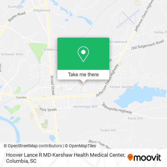 Mapa de Hoover Lance R MD-Kershaw Health Medical Center