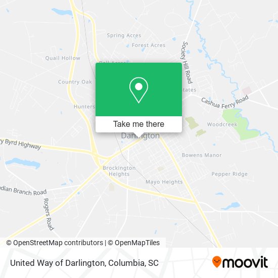 United Way of Darlington map