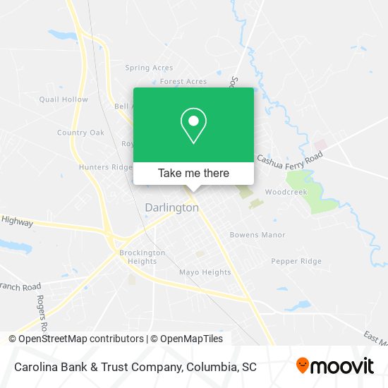 Mapa de Carolina Bank & Trust Company