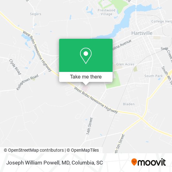 Joseph William Powell, MD map