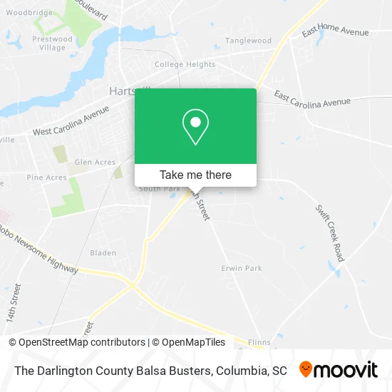 The Darlington County Balsa Busters map