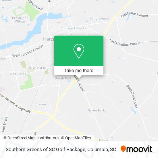 Southern Greens of SC Golf Package map