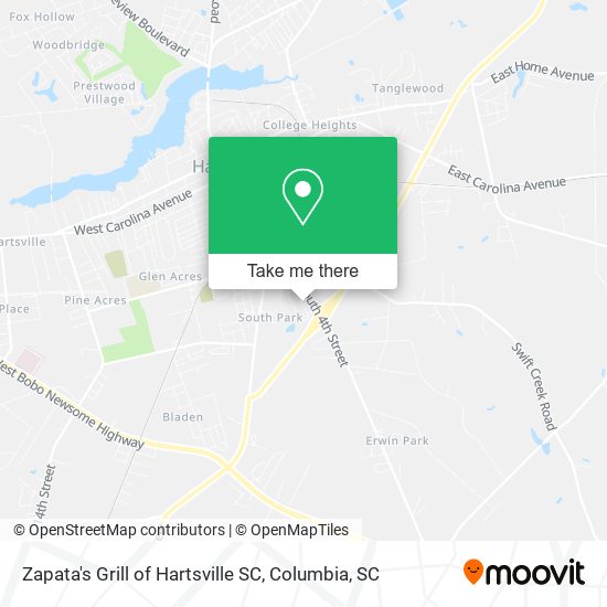 Zapata's Grill of Hartsville SC map