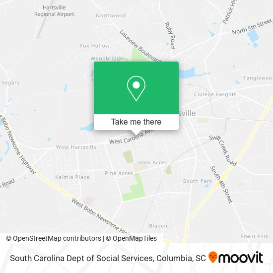 Mapa de South Carolina Dept of Social Services
