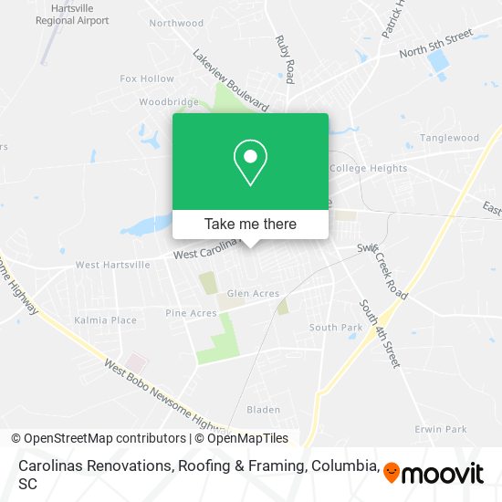 Carolinas Renovations, Roofing & Framing map