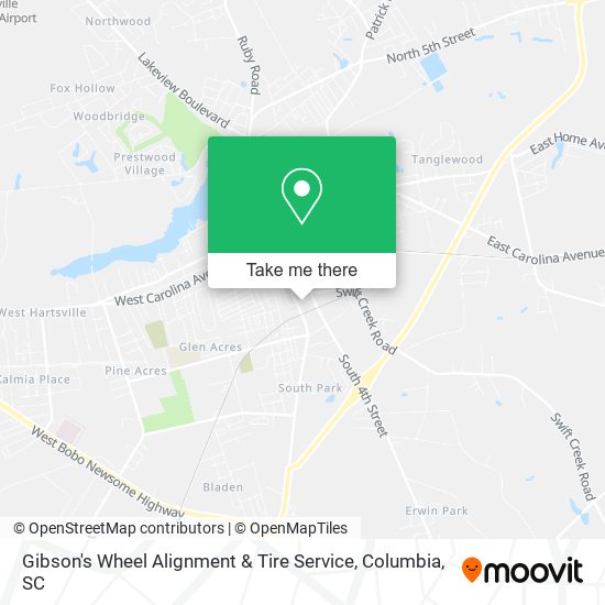 Gibson's Wheel Alignment & Tire Service map