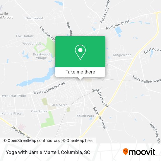 Yoga with Jamie Martell map