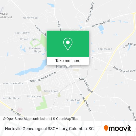 Hartsvlle Genealogical RSCH Lbry map