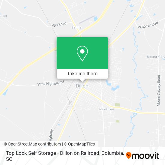 Top Lock Self Storage - Dillon on Railroad map