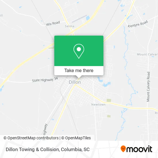 Dillon Towing & Collision map