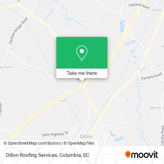 Mapa de Dillon Roofing Services