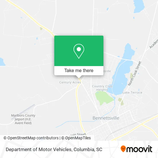 Department of Motor Vehicles map