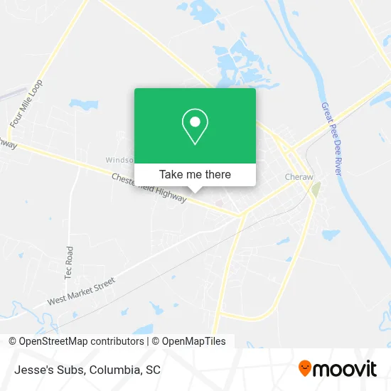 Jesse's Subs map