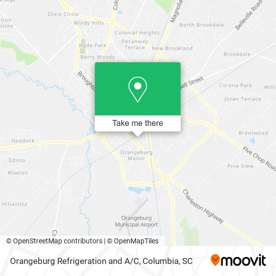 Orangeburg Refrigeration and A / C map
