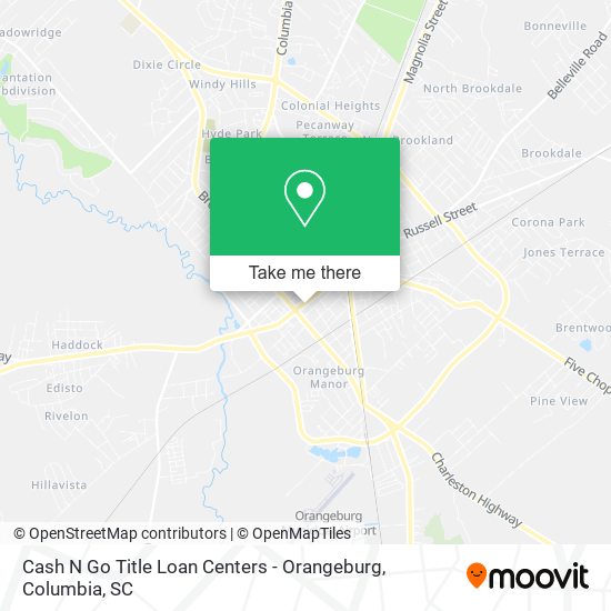 Cash N Go Title Loan Centers - Orangeburg map
