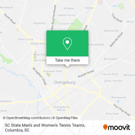 SC State Men's and Women's Tennis Teams map