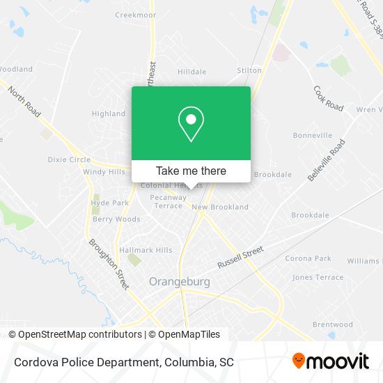 Cordova Police Department map