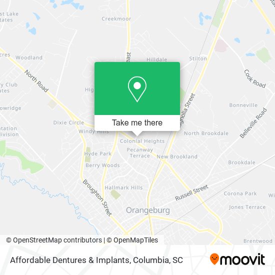 Affordable Dentures & Implants map