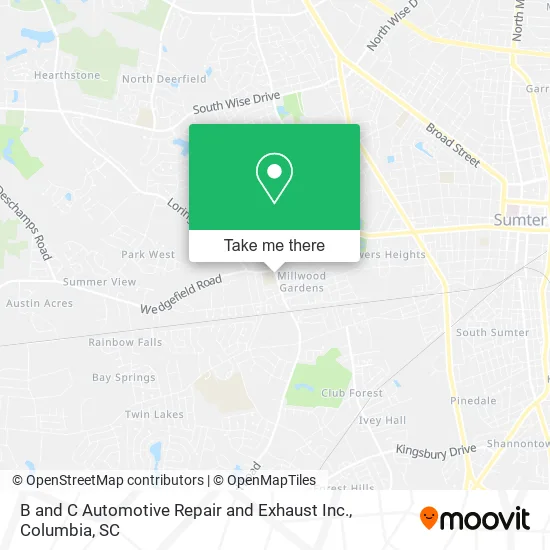 B and C Automotive Repair and Exhaust Inc. map