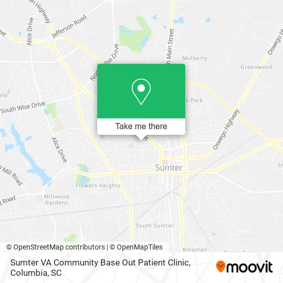 Sumter VA Community Base Out Patient Clinic map
