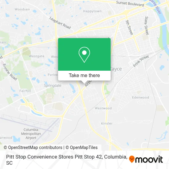 Pitt Stop Convenience Stores Pitt Stop 42 map