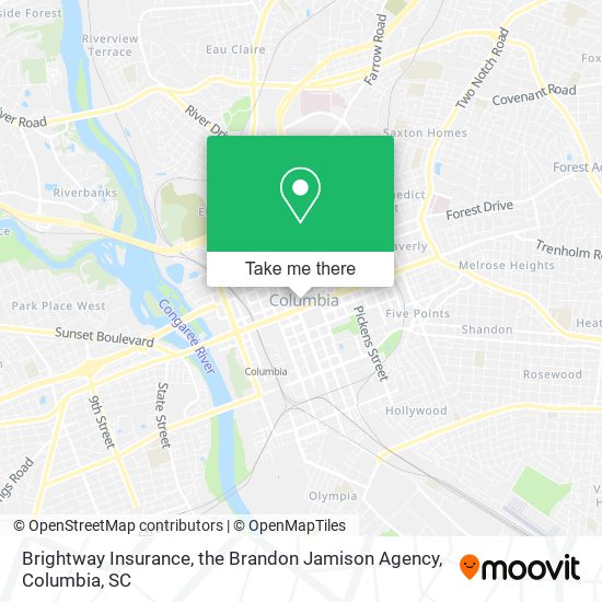 Brightway Insurance, the Brandon Jamison Agency map