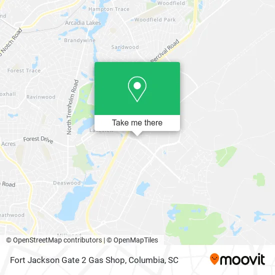 Fort Jackson Gate 2 Gas Shop map