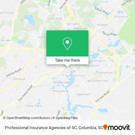 Professional Insurance Agencies of SC map