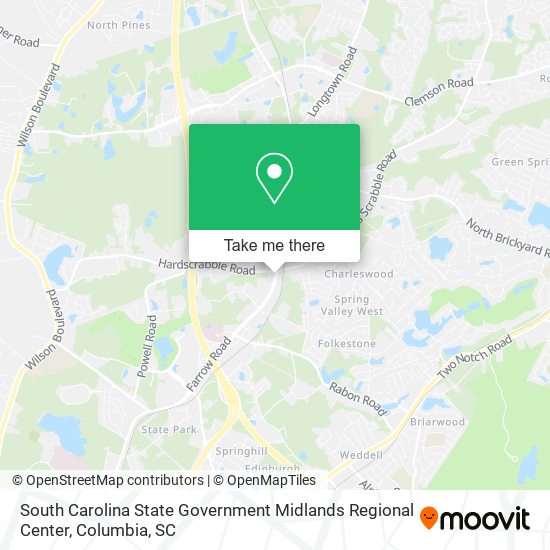 South Carolina State Government Midlands Regional Center map