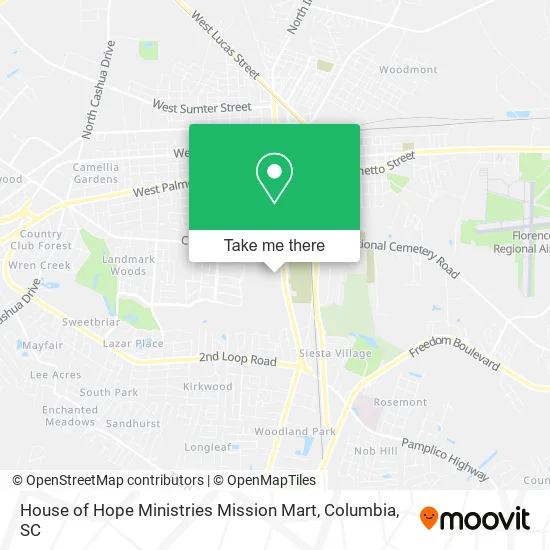 Mapa de House of Hope Ministries Mission Mart