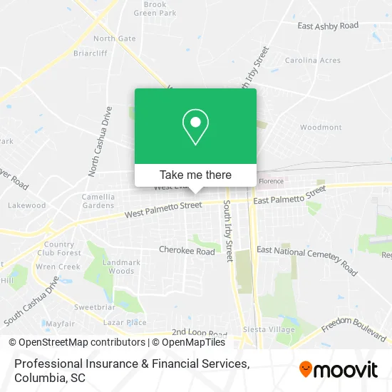 Professional Insurance & Financial Services map