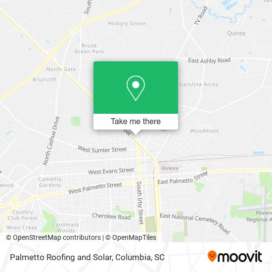 Palmetto Roofing and Solar map