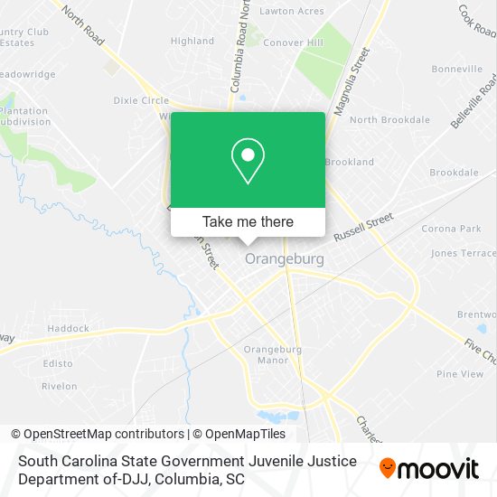 South Carolina State Government Juvenile Justice Department of-DJJ map