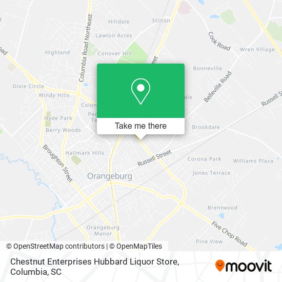 Chestnut Enterprises Hubbard Liquor Store map