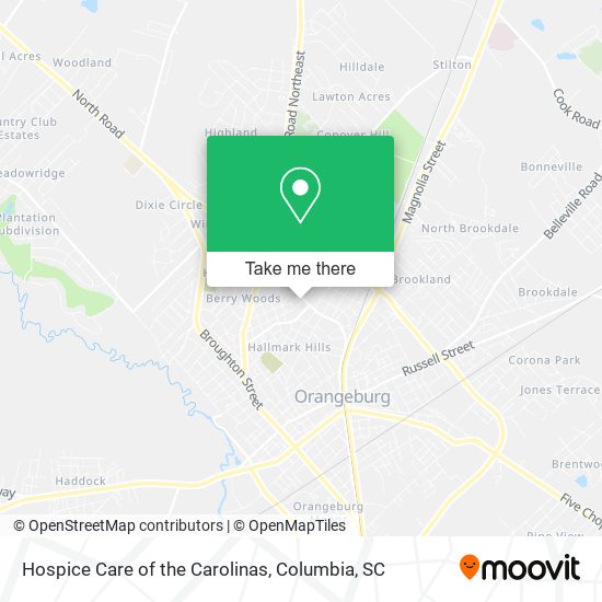 Hospice Care of the Carolinas map