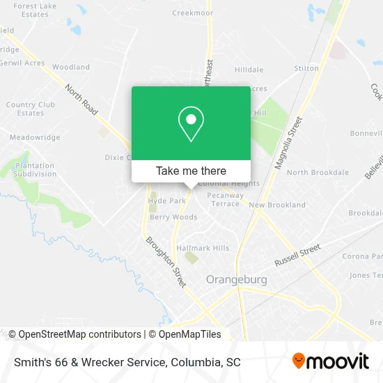 Smith's 66 & Wrecker Service map